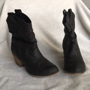 Brown ankle cowboy boots